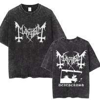Geriausi Garsūs Mayhem Deathcrush Vintažiniai skalbti marškinėliai Vyrams Moterims Klasikiniai Death Black Metal Rock Grupės Marškinėliai Streetwear S