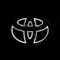 5D LED šviečianti automobilio emblema – priekinės grotelės ir bagažinės logotipas, skirti „Toyota Camry“ / „Highlander“ / „Yaris“ / „Land Cruiser“ / „Avalon“ – apšvietimo komplektas 10cmX6.8cm raudona