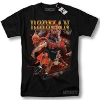 Dennis Rodman Retro NBA Čikagos Bulls Rodzilla The Worm Juodi marškinėliai Unisex marškinėliai M