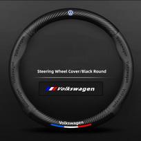 VOLKSWAGEN automobilio anglies pluošto vairo dangtelio neslystantys vairo rankenėlės dangteliai VW GTI Scirocco Polo Passat Golf Tiguan Jet 1Pcs CF