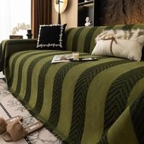 Nordic Herringbone Fringed Sofa Towel Fashion Chenille Sofa Cover for Four Seasons Wear-Resistant Anti-Dirt Furniture Protector 180x130cm pilka spalva
