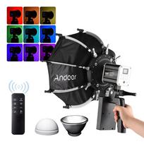 Andoer 55 W nešiojama RGB vaizdo lemputė COB fotografavimo lemputė 2800K-6800K pritemdoma 9 FX efektai su US