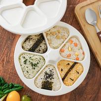 6-in-1 Trikampis ryžių kamuoliukų sušių formelė Bento dėžutė Japoniško maisto gaminimo įrankis balta