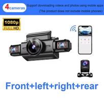 2025 m. Naujas 4 kanalų paslėptas tachografas 1080p HD Mini Dash Cam Vaizdo įrašymo įrenginys Priekinis kairysis dešinysis galinis naktinio matymo kilpos įrašymo DVR juodoji dėžė 4Ch Wifi+0G