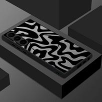 Magnetic Case For Samsung Galaxy S25 Edge S24 Ultra S23 S24 S25 FE S22 Plus For Magsafe Curved Stripes Pattern Matte Phone Cover Galaxy S24 FE