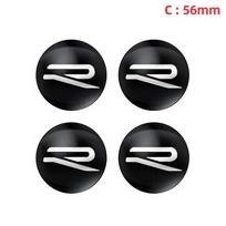 VW Volkswagen Jetta MK5 Golf 4 vnt. 56mm 60mm 65mm Automobilio ratlankio centrinės dalies dangtelio lipdukas Aksesuarai Volkswagen Tiguan Bora POL black