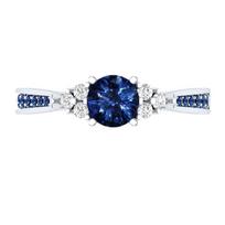 Genuine Natural Sri Lanka Sapphire S925 Sterling Silver Ring Birthstone Engagement Design Ring Ladies Blue Gemstone Fashion Ring 9&antique silver mėlyna
