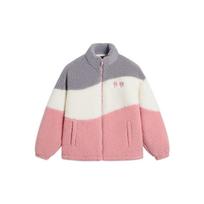 Li Ning Sports Lifestyle Series Color Block Letter Logo Embroidered Sherpa Jacket Unisex Jacket Vibrant-Orange Pink AFDT549-2 L
