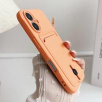 Push Card Bag Slot Holder Wallet Case For iPhone 16 15 14 Plus 11 12 13 Pro Max 16E Luxury Soft Matte Silicone Shockproof Cover iPhone 15