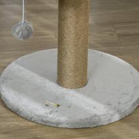 "PawHut" draskyklė maža, 49 cm kačių medis, kačių draskyklė su žaidimų kamuoliuku, gulimu paviršiumi, laipiojimo medis katėms iki 4 kg, kačių baldai, džiuto pilkos spalvos