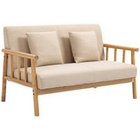 Dvivietė sofa, 123 cm, smėlio spalvos, Smėlio spalvos