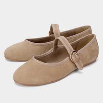 Women Mary Jane Shoes High Quality Faux Suede  Autumn Footwear Buckle Strap Casual Female Ballet Flats 36 smėlis
