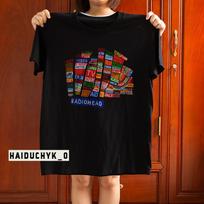 Šlovė vagišiui Roko albumas Radiohead Unisex Juodi marškinėliai S-5XL Unisex Marškinėliai M