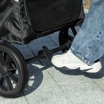 PawHut šunų vežimėlis šunų vežimėlis sulankstomas dideliems šunims ir katėms iki 30 kg kačių vežimėlis su pagalvėlėmis tinkliniai langai durelės laikymo krepšys kačių vežimėlis su saugos pavadėliais, stabdžiais, vežimėlis pilkos spalvos