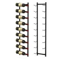 Costway vyno stovo sienelė 9 vyno buteliams metalinis butelių laikiklis 22 x 13,5 x 109 cm juodas