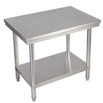 Costway nerūdijančio plieno virtuvės stalo darbo stalas gastro stalas su tarpine lentyna 92x61x90cm 59630217