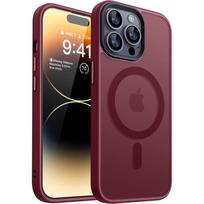 Strong Magnetic For Magsafe Case For iPhone 16 15 14 13 12 11 Pro Max Plus Armor Hybrid Shockproof Hard Cover Matte Soft Shell For iPhone 16 Pro Max pilka spalva