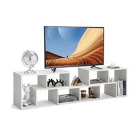 Costway 3 dalių medinė TV spintelė televizoriams iki 65" Laisvai derinamas televizoriaus stovas baltas