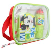 Pusryčių rinkinys - MICKEY MOUSE - Pietų dėžutė + 530 ml gertuvė - Maišelis įtrauktas - Žalias - Vaikui