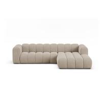 Smėlio spalvos kampinė sofa iš šenilinio audinio (su dešiniuoju kampu/su gultu) Lupine – Micadoni