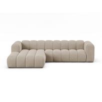 Smėlio spalvos kampinė sofa iš šenilinio audinio (su kairiuoju kampu/su gultu) Lupine – Micadoni