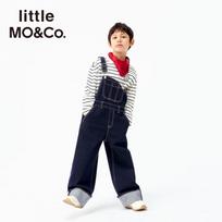mažas MO&Co. Unisex vaikų džinsinės kelnės su petnešėlėmis KBE3JPS003 110 džinsinio mėlyna spalva