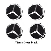 4 vnt. 75 mm automobilio ratų centriniai dangteliai, ratlankių stebulės dangteliai Mercedes Benz W204 205 A B C E S CLA CLK ML GLK GLA GLB GLC CLAS priedams 4pcs