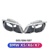 Juodo nerūdijančio plieno išmetimo sistemos antgalis BMW X5 G05/X6 G06 sidabras