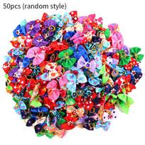 Cute Pet Bows Set Small Dogs Grooming Accessories Rubber Bands Puppy Cat Headwear Print Bow Handmade Hair Band For Dog Wholesale 10 pcs