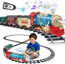Žaislinis traukinys su pulteliu, dūmų efektu ir trasa „Classical train”