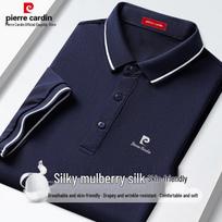 Pierre Cardin vyriški polo marškinėliai su šilko mišiniu 3XL šviesiai mėlyna spalva
