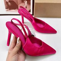 prabangūs rožiniai moteriški aukštakulniai bateliai vakarėliui, išleistuvėms, elegantiški šilkiniai atviru kulnu slingback bateliai, vestuviniai, nuotakos bateliai, pavasarinė avalynė 36 rožinė