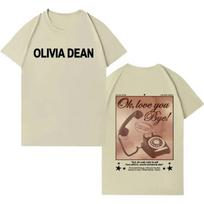 Dainininkė Olivia Dean Populiarus Grafinis Viršelis Trumpomis Rankovėmis Marškinėliai Vyrams Moterims Hip Hop Oversized Aukštos Kokybės Medvilniniai Kasdieniai Jaukūs Marškinėliai S