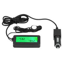 Mini termometras elektroninis temperatūros matuoklis su LCD ekranu DC12V automobiliui vidaus lauko Raudonas