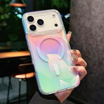 Aurora Laser Gradient Magnetic Case for iPhone 17 16 15 14 13 12 Pro Max Plus Air Wireless Charging For Magsafe Shockproof Cover iPhone 12 Pro