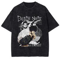 DEATH NOTE Grafinis marškinėlis Yagami Light Anime Spausdinimas Vintage Skalbtas Per didelis Marškinėlis Vyrams Moterims Drabužiai Medvilniniai Trumpomis Rankovėmis T-shirtai XL