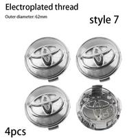 4 vnt. 57/62 mm „Toyota“ automobilio padangos ratlankio centro stebulės dangtelio ženklelis C-hr Prado Rav4 Yaris Hilux Prius Avensis Corolla Camry karūna