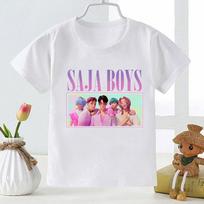 Kpop Demon Hunters Saja Boys Print Casual Kids T Shirt Girls New Summer Tops Fashion Clothes Children Short Sleeve T-shirts 110