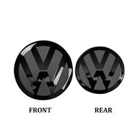 VOLKSWAGEN 2 vnt. Priekinis ir galinis ženklelis VW Golf 6/Golf 7/Golf 7.5/Golf 8 ACC neveikia Modifikuotas Juodas Ženklelis Plokščias Veidrodėlis L GOLF 7.5 (MK7.5)