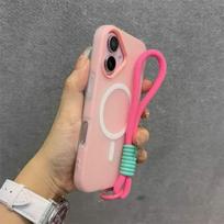dėl Magsafe Candy Kontrastingas Dirželis Magnetinis Dėklas iPhone 17 16 15 Pro Max 14 Plus 11 12 13 17 Air Rankos Riešo Dirželis Matinis Dangtelis iPhone 11 Pro