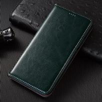 Crazy Horse natūralios odos dėklas Xiaomi Mi 8 9 10 10S 10T 11 11T 12 12T 13 13T 14 15 15S Pro Lite UItra apverčiamas dėklas Xiaomi 8&Genuine Leather žalia