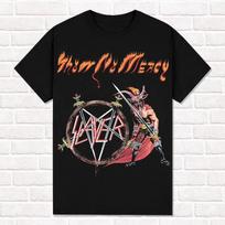 Slayer juodi marškinėliai Show No Mercy 1983 Thrash Metal Heavy Metal Marškinėliai Viršutiniai drabužiai Unisex Medvilniniai trumpomis rankovėmis High Street S
