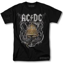 ACDC marškinėliai AC/DC Hells Bells Roko Koncerto Turo Prekės Vntg Dizainas Marškinėliai Unisex Marškinėliai S