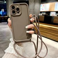 Reguliuojamas dirželis per petį, virvelė, minkštas dėklas iPhone 16 15 Pro Max 14 13 12 11 X XR XS 8 Plus, atsparus smūgiams silikoninis dangtelis iPhone 13 Pro