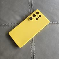 Prabangus skysto silikono dėklas, skirtas Samsung Galaxy S26 Ultra S22 Plus S21 FE Fundas, minkštas smūgiams atsparus dangtelis S21 S22 S23 S24 S25 Ultra Galaxy S21 yellow