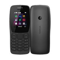 Atnaujintas originalus Nokia 110 (2019 m) Dvi SIM korteles palaikantis mobilusis telefonas su 2 SIM kortelėmis No charger juoda