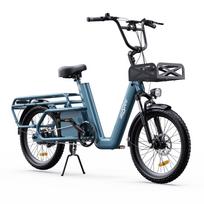 ONESPORT OT01 elektrinis krovininis dviratis 20  padangos 650W variklis 48V 27Ah baterija mėlyna