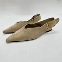 Smailūs moteriški slingback batai su kulkšnies dirželiu Aukštos kokybės dirbtinio zomšo Laisvalaikio kasdieniai Retro moteriški romėniški batai 35 ruda