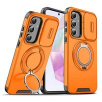 Dėklas Samsung Galaxy A57 M56 A17 A07 A56 A36 A26 A13 A06 A55 A35 A25 A15 A05 su slankiojančiu kameros apsauginiu laikikliu Magnetinis laikiklis Šarvuotas dangtelis Galaxy A57