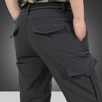Vyriškos žieminės storos vilnos šiltos tamprios krovininės kelnės Karinės SoftShell vandeniui atsparios laisvalaikio kelnės Taktinės kelnės, plius dydis 4XL L pilka spalva